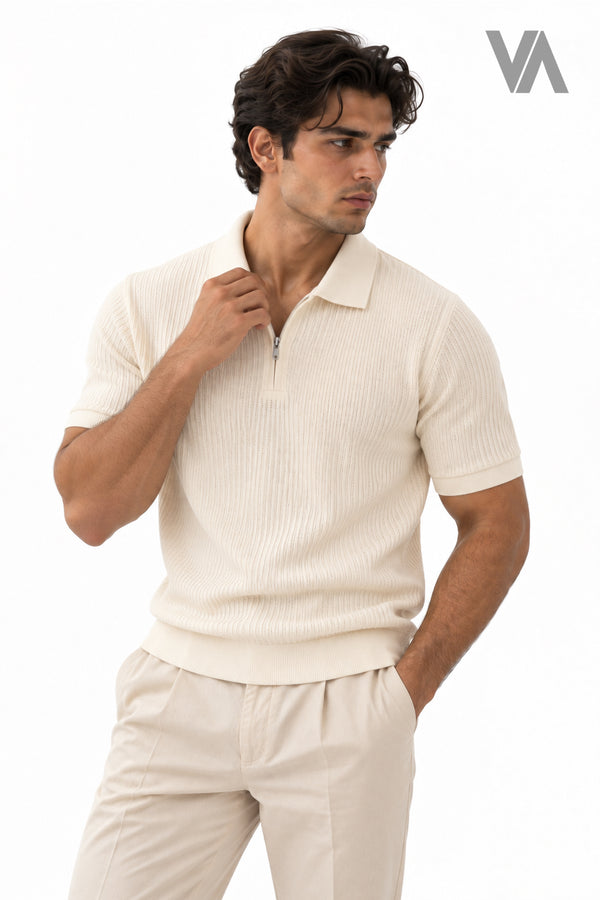 QUARTER-ZIP KNIT POLO