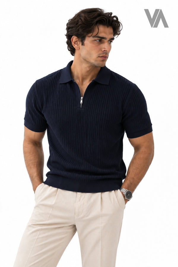 QUARTER-ZIP KNIT POLO